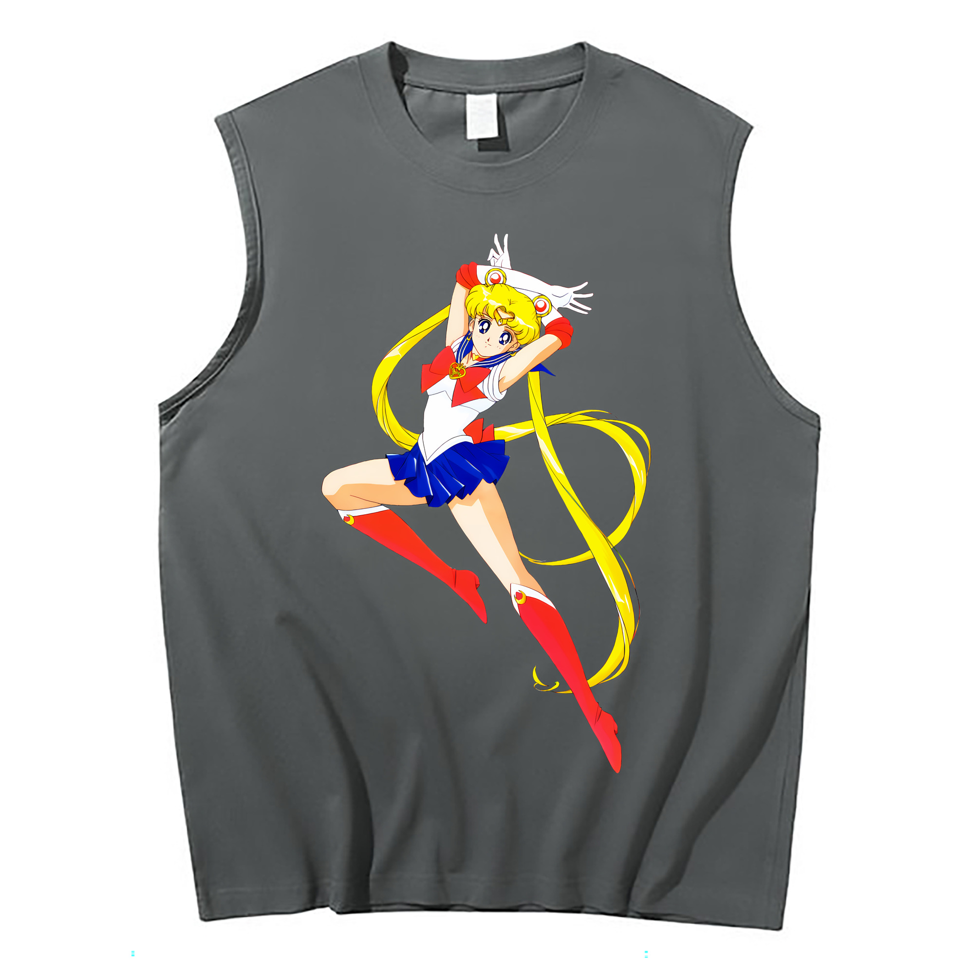 （画像用） 美少女戦士セーラームーン 月野 うさぎ つきの うさぎ Sailor Moon Tsukino Usagi コットン100％タンクトップ（フロントプリント）